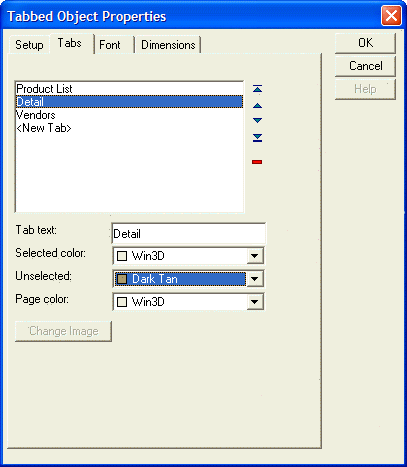 Tab Control Tabs Properties